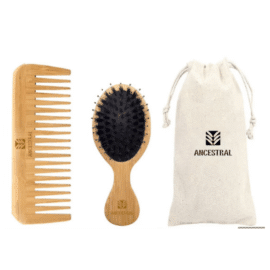 set perie si piaptan bambus
